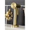 Kingston Brass KS2337RX Industrial Style Bridge Kitchen Faucet with Brass Sprayer, Brushed Brass KS2337RX - alternate 4